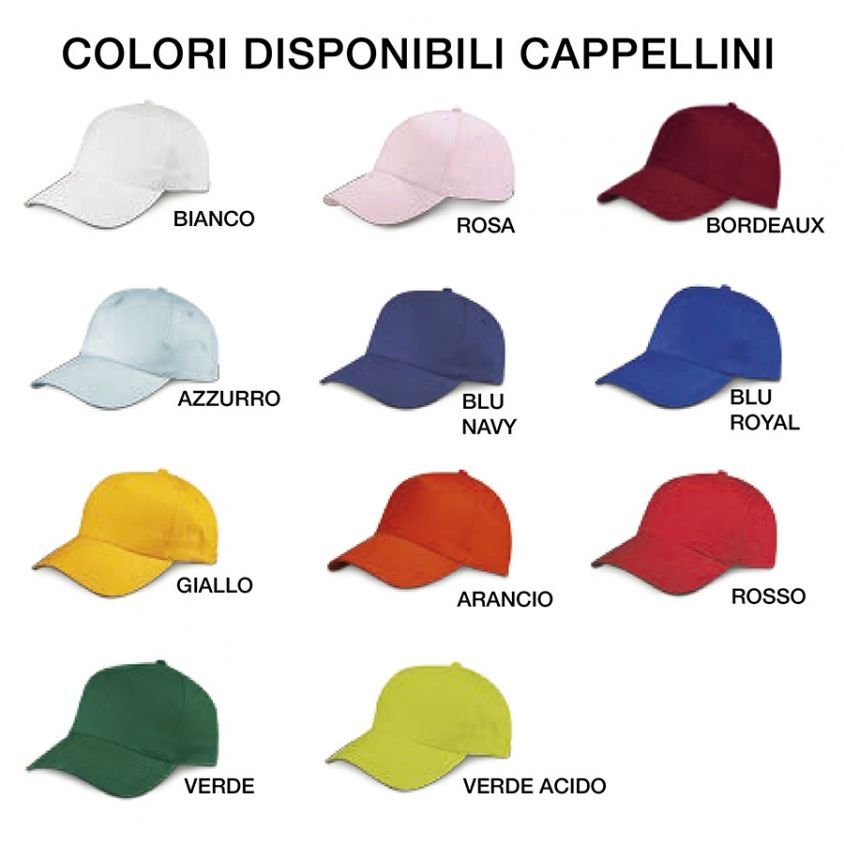 colore cappellini disponibili